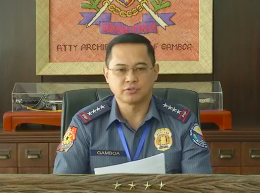 PNP chief Gen. Archie Gamboa in his virtual presscon. File photo from the PNP Facebook page