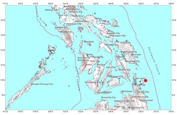 Surigao del Norte earthquake map