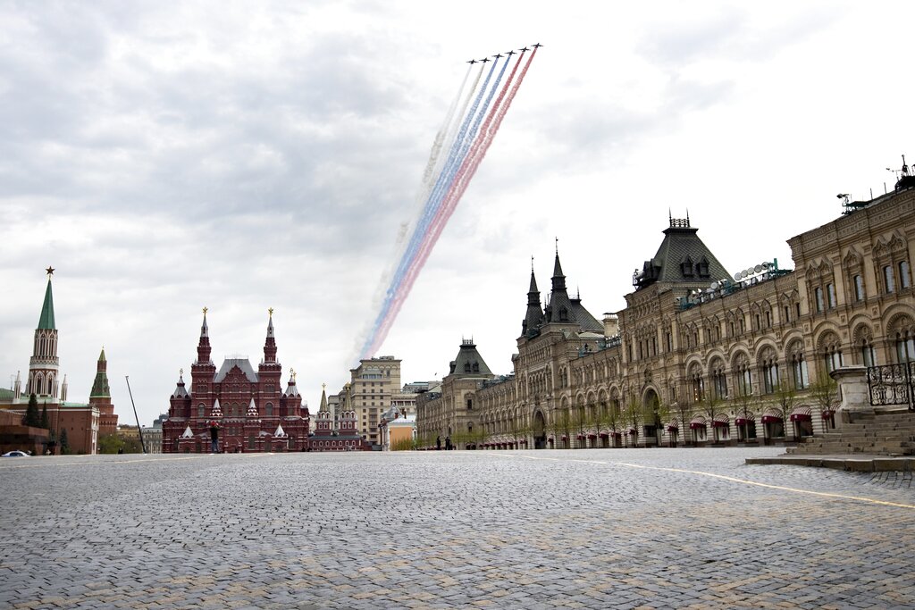 Virus Outbreak Russia Air Parade Rehearsal