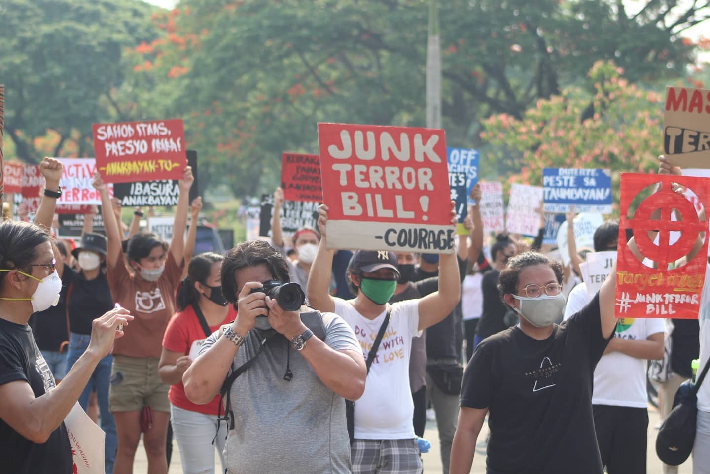 Groups protest Anti-Terror Bill passage at UP rally despite quarantine