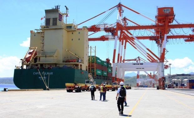 Disinfection has been carried out at this container terminal inside the Subic Bay Freeport after 14 port workers contracted the coronavirus disease.(Contributed).
