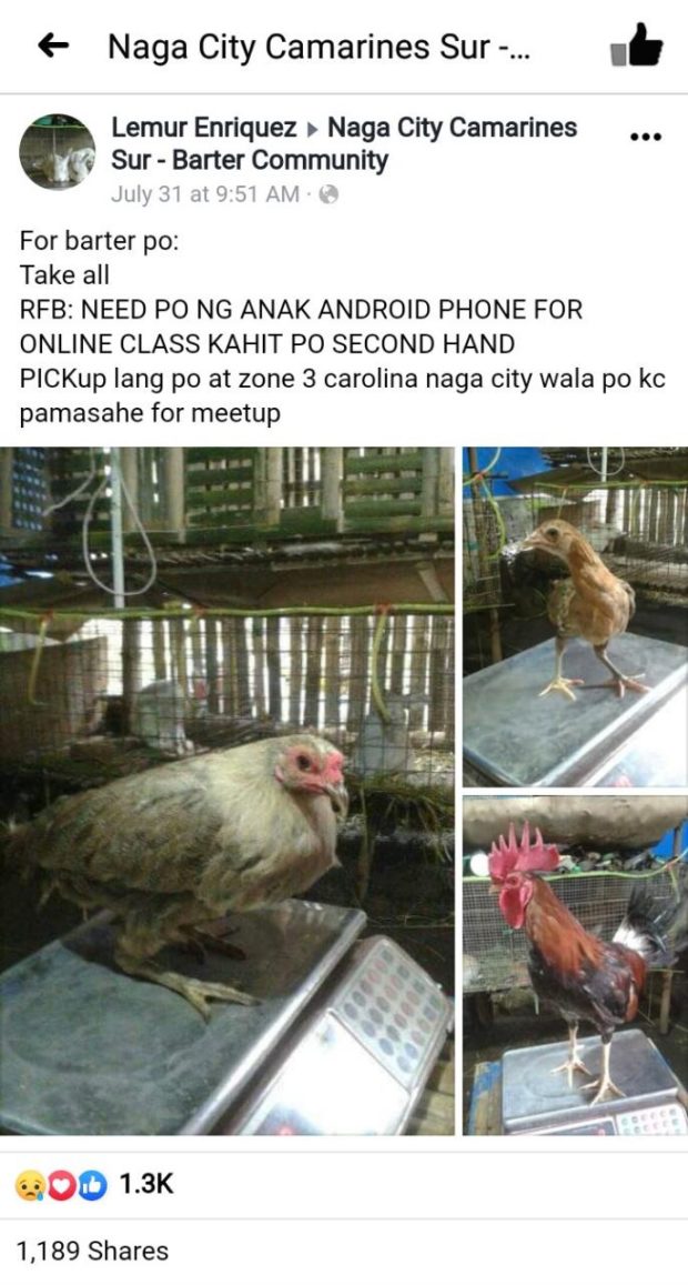 Naga dad barters chickens for kids' e-learning gadget, receives help from netizens