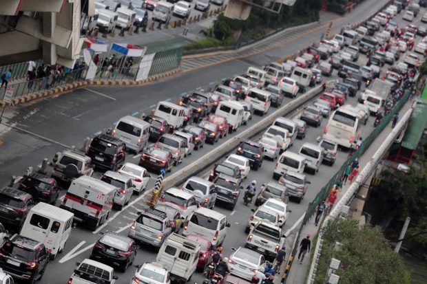 EDSA traffic northbound lane at Guadalupe. STORY: Jail, stiff fine for road rage pushed