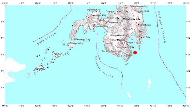 Davao Occidental earthquake map