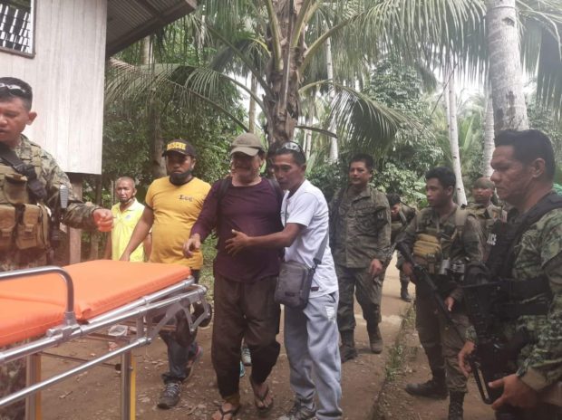 FREED. Farmer Rex Triplitt of Sirawai, Zamboanga del Norte walks to a waiting ambulance after being rescued from his Abu Sayyaf captors Wednesday morning, Sept. 30, 2020. PHOTO FROM SIRAWAI POLICE STATION