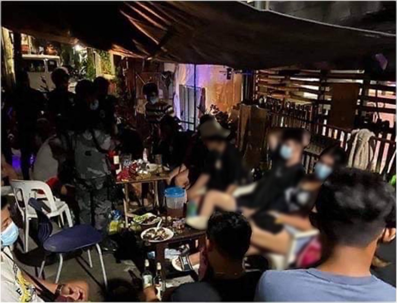 16 individuals including a minor were collared last Sept. 12 after allegedly engaging in a birthday celebration in Taguig City.  /JTF COVID Shield