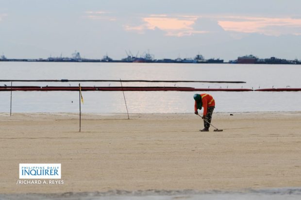 Manila Bay's so-called dolomite beach has been reopened to the public on the first day of implementation of alert level 3 on Saturday in Metro Manila.