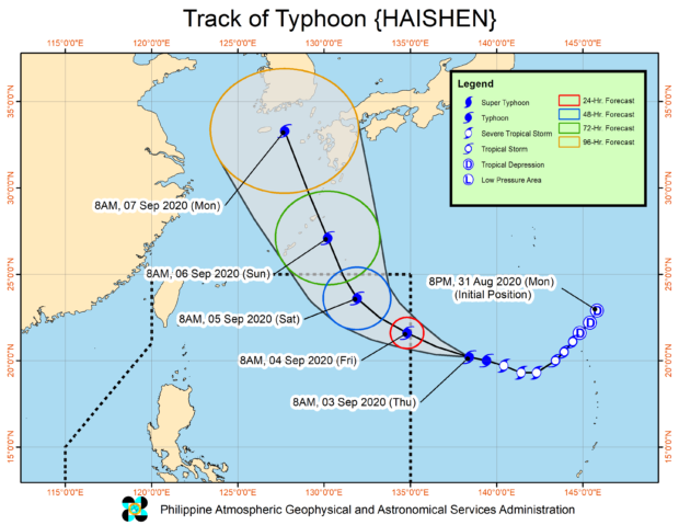 Typhoon Haishen to skirt northeastern Luzon