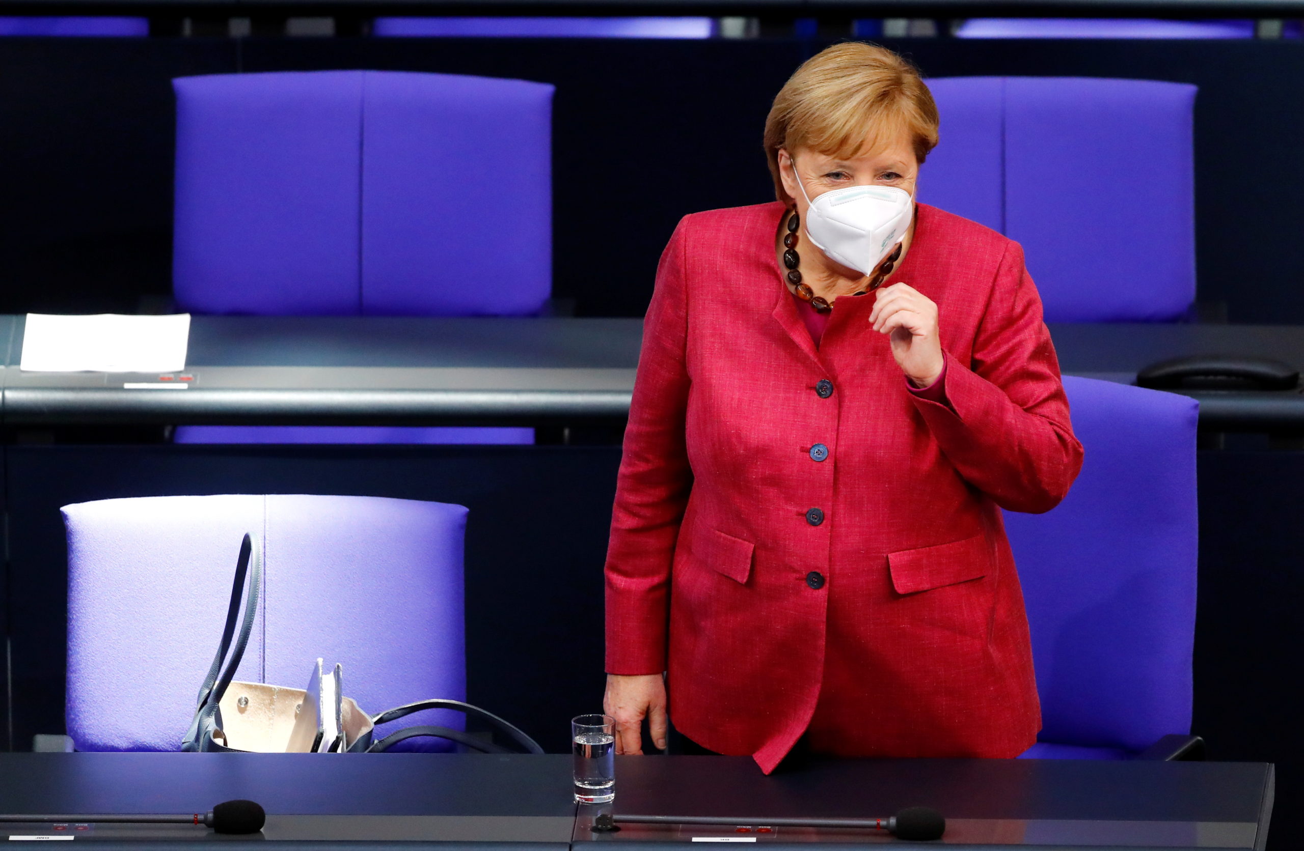 German Chancellor Angela Merkel attends a session of the Bundestag, in Berlin