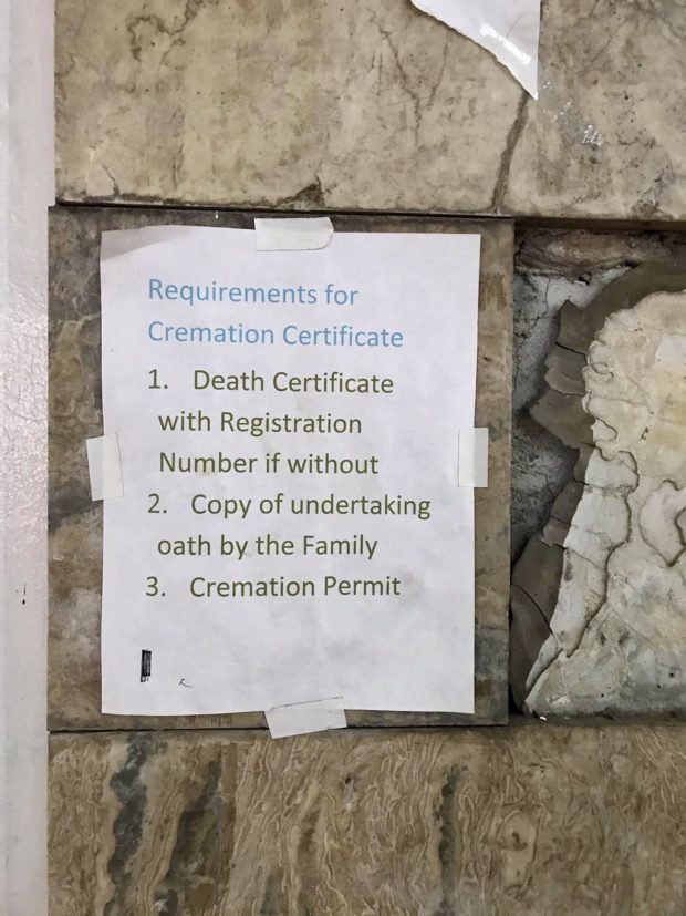 Cremation requirements