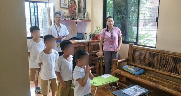 Teacher-parents conduct flag ceremony with kids at home in GenSan