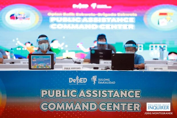 Public assistance personnel of the DepED Command Center