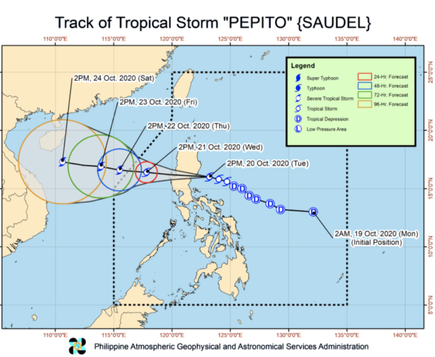 Pepito intensifies more as it moves closer to Aurora