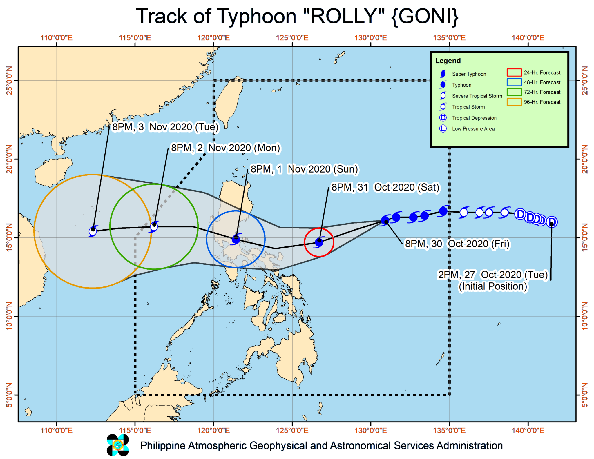 'Rolly' nearing super typhoon category, seen growing more powerful