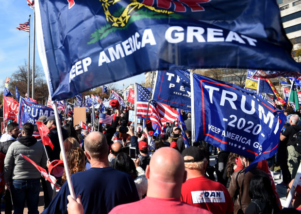 Trump supporters rally, US election 2020