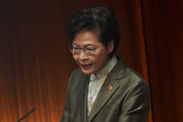 Hong Kong's Lam says restoring 'political system from chaos' is priority