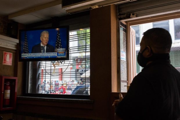 Joe Biden on TV as seen in Venezuela