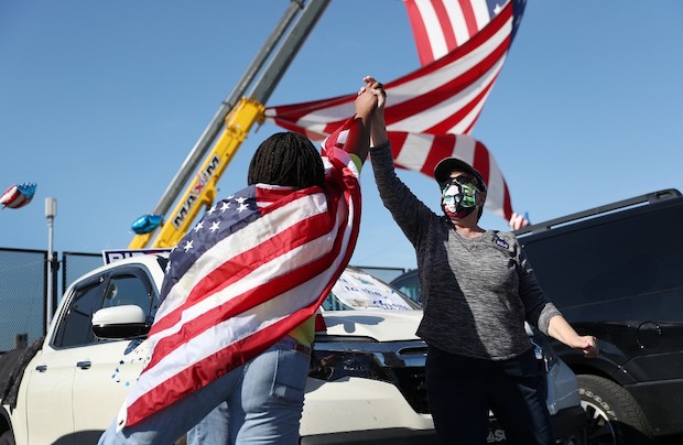 Joe Biden supporters rejoicing