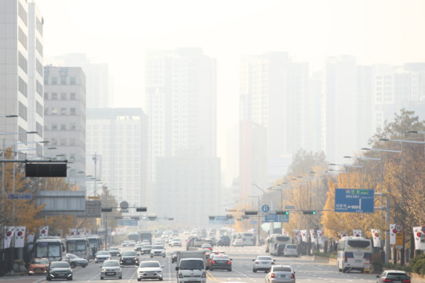 downtown Seoul fine dust air quality