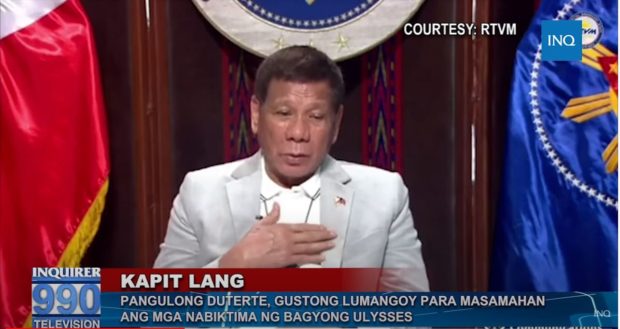 Duterte on typhoon Ulysses