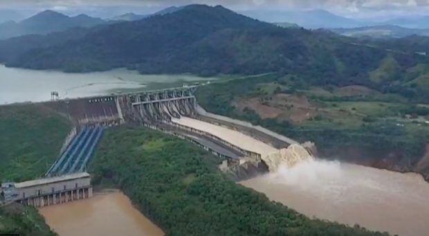 Two gates are open at Magat Dam in Isabela following the onslaught of Severe Tropical Storm Paeng (international name: Nalgae).