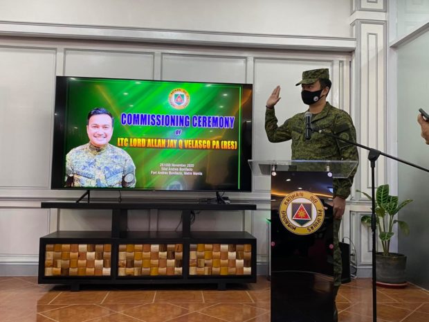 Velasco sworn in as lieutenant colonel in Army’s reserve force