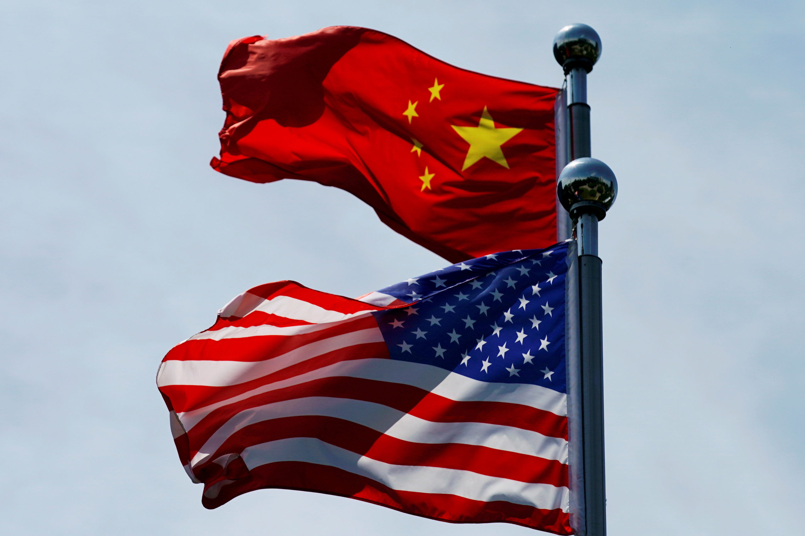 US China flags