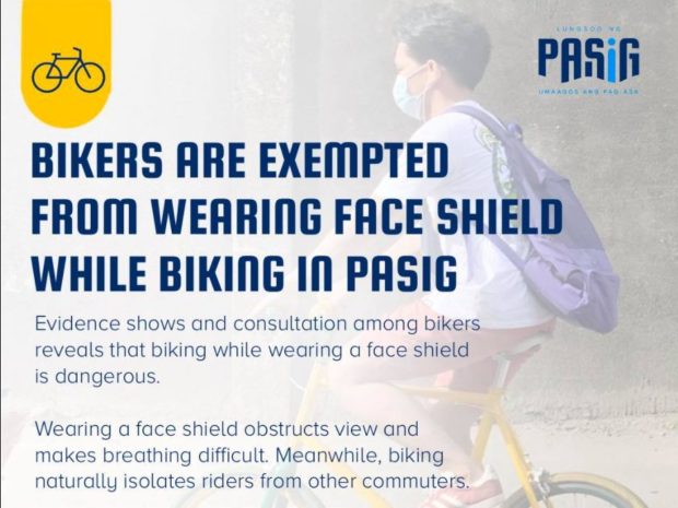 face shield for cyclist
