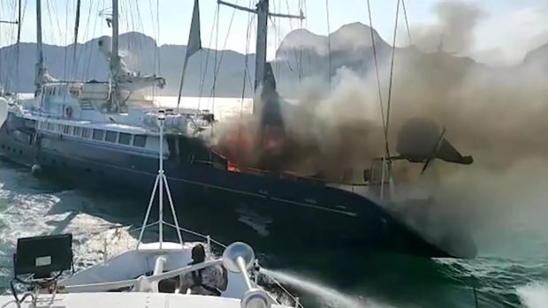 Fire hits yacht that belonged to French tycoon off Malaysia