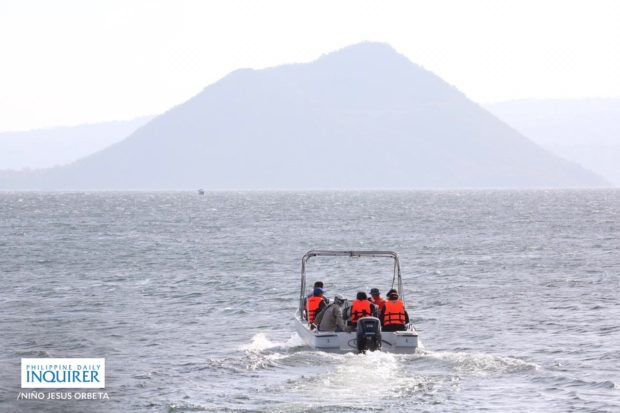 Coast Guard patrolling Taal lake