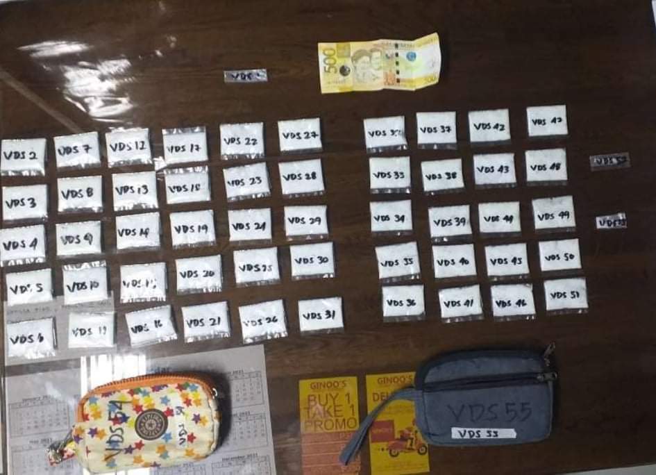 Caption: At least 53 sachets containing alleged “shabu” (crystal meth) were seized on Saturday during a buy-bust operation in Cabanatuan City where three suspected drug traders were also arrested. (Contributed photo)