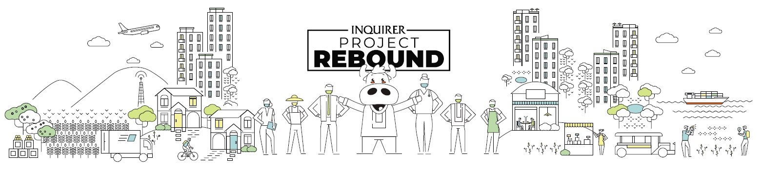 Inquirer's Project Rebound Logo along with caricatures 