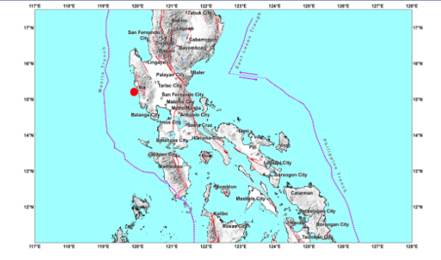 Earthquake graph from Phivolcs