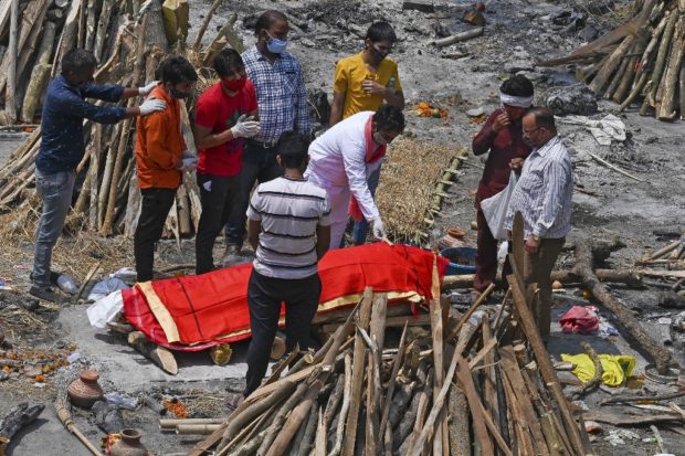 INDIA funeral pyres of victims who died of the Covid-19