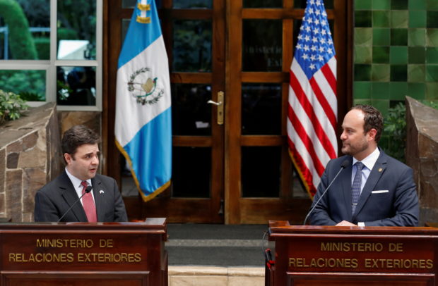 U.S. President Joe Biden's special envoy for the Northern Triangle Ricardo Zuniga holds a news conference with Guatemalan Foreign Minister Pedro Brolo, in Guatemala City