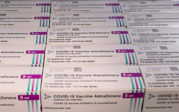Boxes of AstraZeneca COVID-19 vaccine are seen at a vaccination center, amid the coronavirus disease outbreak, in Ronquieres, Belgium April 6, 2021
