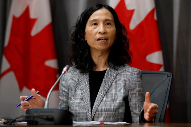Canada's Chief Public Health Officer Dr. Theresa Tam attends a news conference as efforts continue to help slow the spread of coronavirus disease (COVID-19) in Ottawa, Ontario, Canada March 23, 2020.  REUTERS/Blair Gable/File Photo
