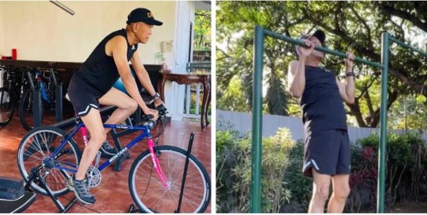 Fitness regimen. Defense Secretary Delfin Lorenzana shows how to stay fit in his Twitter post