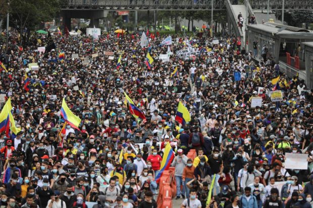 Thousands of Colombians march to protest tax proposals