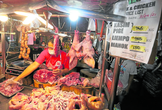 LUXURY For the poor and daily wage earners, having pork on their table is considered a luxury due to rising meat prices. At a wet market in Las Piñas City, prime cuts of pork are sold for at least P365 a kilo