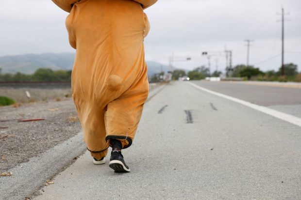 Meet the man in a bear suit walking from Los Angeles to San Francisco