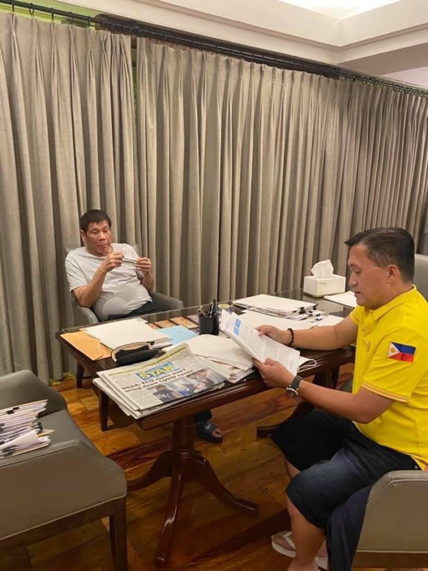Proof of life. President Rodrigo Duterte with Senator Bong Go