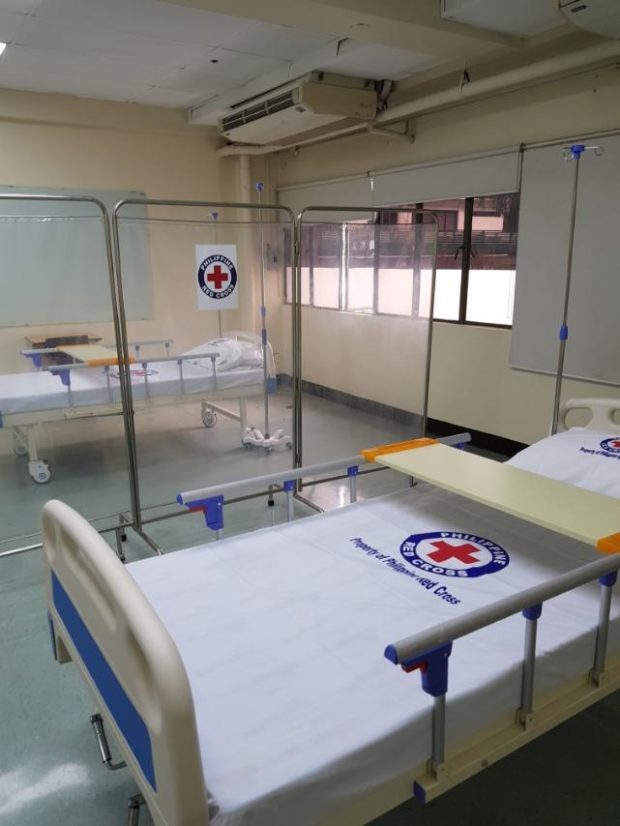 PRC equipped the unused classrooms with beds to turn them into isolation rooms
