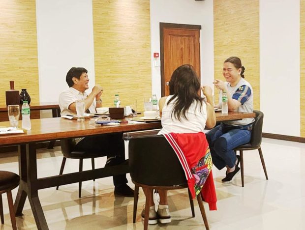 Davao City Mayor Inday Sara Duterte met on Sunday with Senator Imee Marcos and her brother, former Senator Bongbong Marcos in Davao City. Image from Jefry Tupas, Davao City PIO