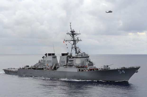 The U.S. Navy guided-missile destroyer USS Curtis Wilbur patrols in the Philippine Sea in this August 15, 2013 file photo