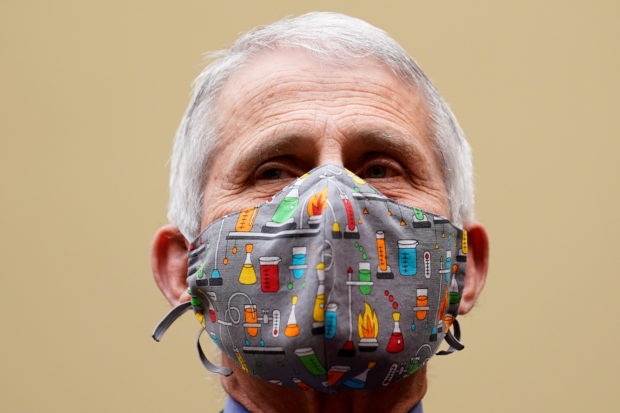 Dr. Anthony Fauci, director of the National Institute of Allergy and Infectious Diseases testifies before a House Select Subcommittee on the Coronavirus Crisis on the Capitol Hill in Washington, U.S., April 15, 2021. Susan Walsh/Pool via REUTERS/File Photo