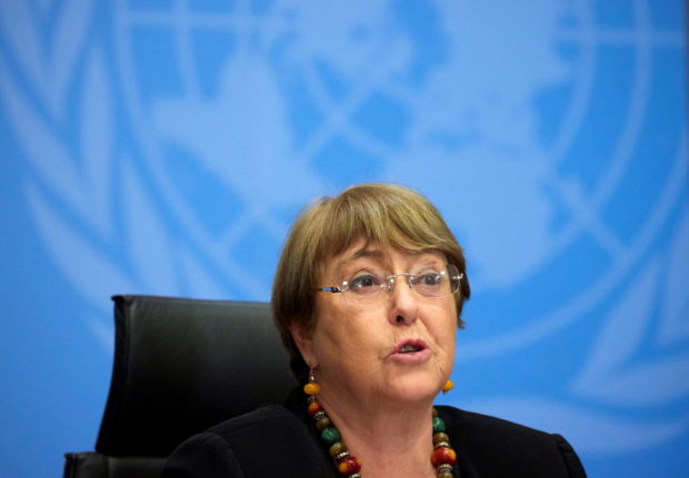 U.N. High Commissioner for Human Rights Michelle Bachelet attends a news conference at the European headquarters of the United Nations in Geneva, Switzerland, December 9, 2020