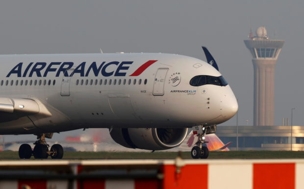 An Air France Airbus A350 airplane lands at the Charles-de-Gaulle airport in Roissy, near Paris, France April 2, 2021
