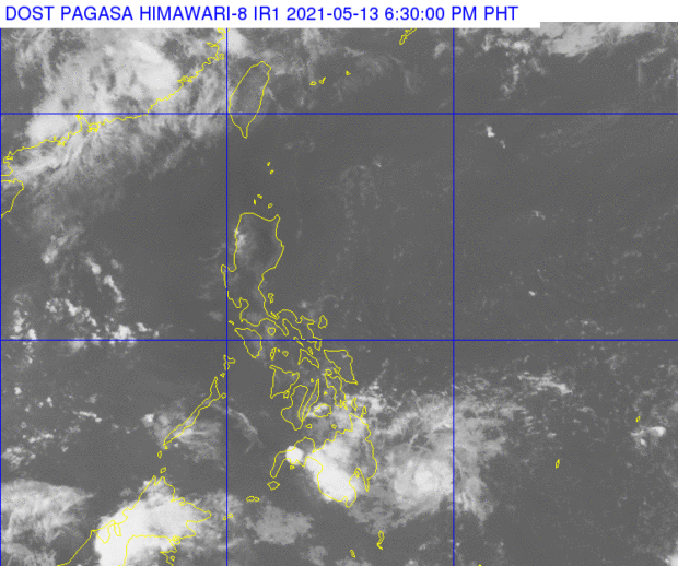 Satellite image of Tropical Storm Crising. Image from Pagasa