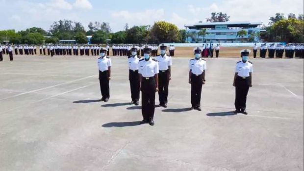 The 213 members of the Class 2024 of the Philippine Merchant Marine Academy in San Narciso town, Zambales are formally recognized during a ceremony in April. Despite being confined in the academy, over 100 cadets here have contracted the coronavirus disease following an outbreak that was traced to the infection of a 21-year-old cadet on May 23. (Photo from the PMMA Facebook page)